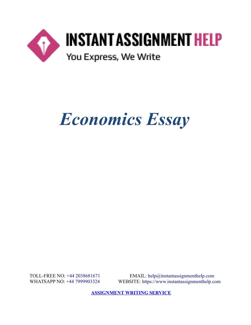 Economics assignments essays