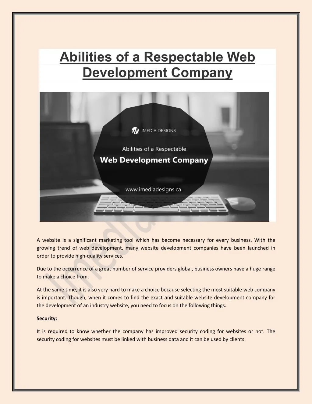 abilities of a respectable web development company n.