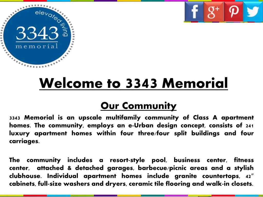 welcome to 3343 memorial n.