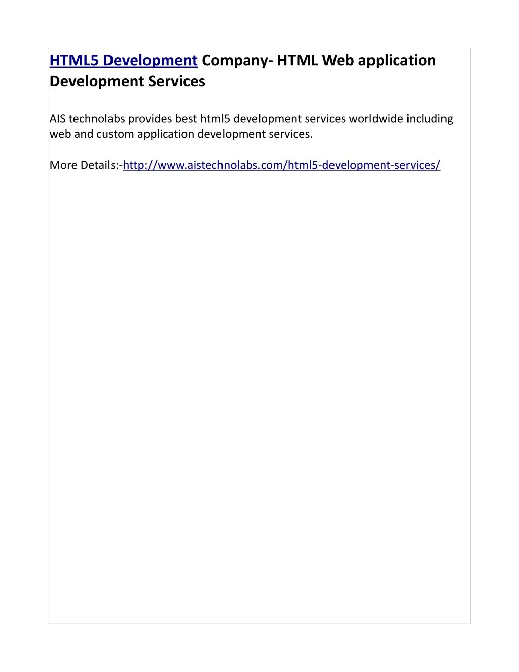 html5 development company html web application n.