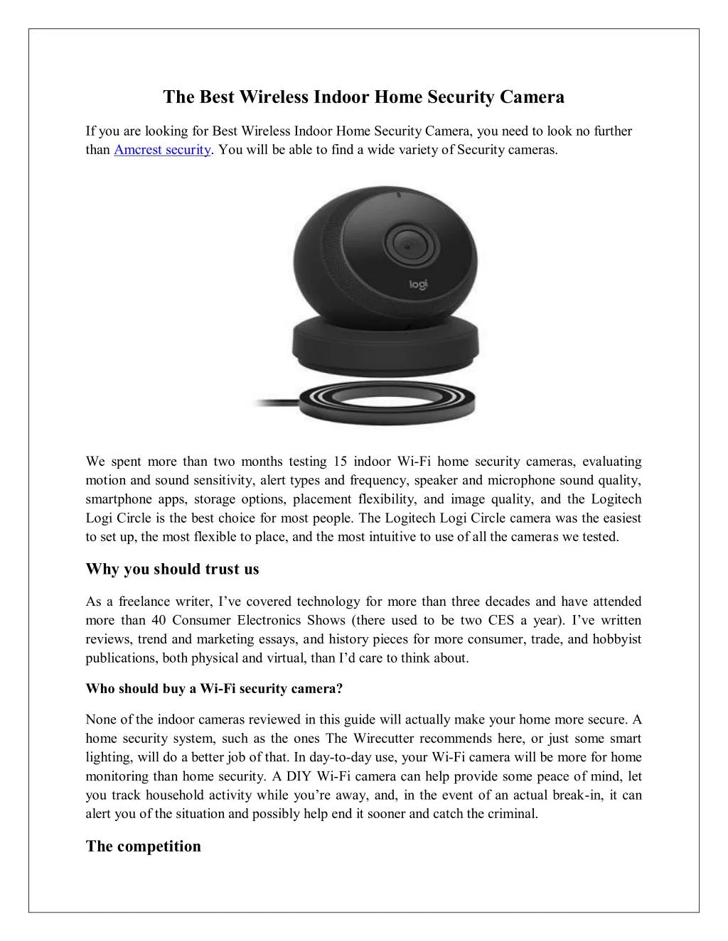 the best wireless indoor home security camera n.