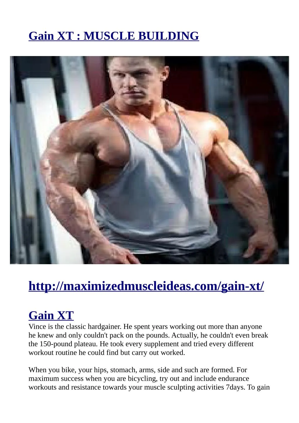 gain xt muscle building n.