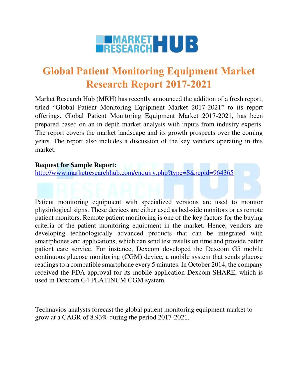 global patient monitoring equipment market n.