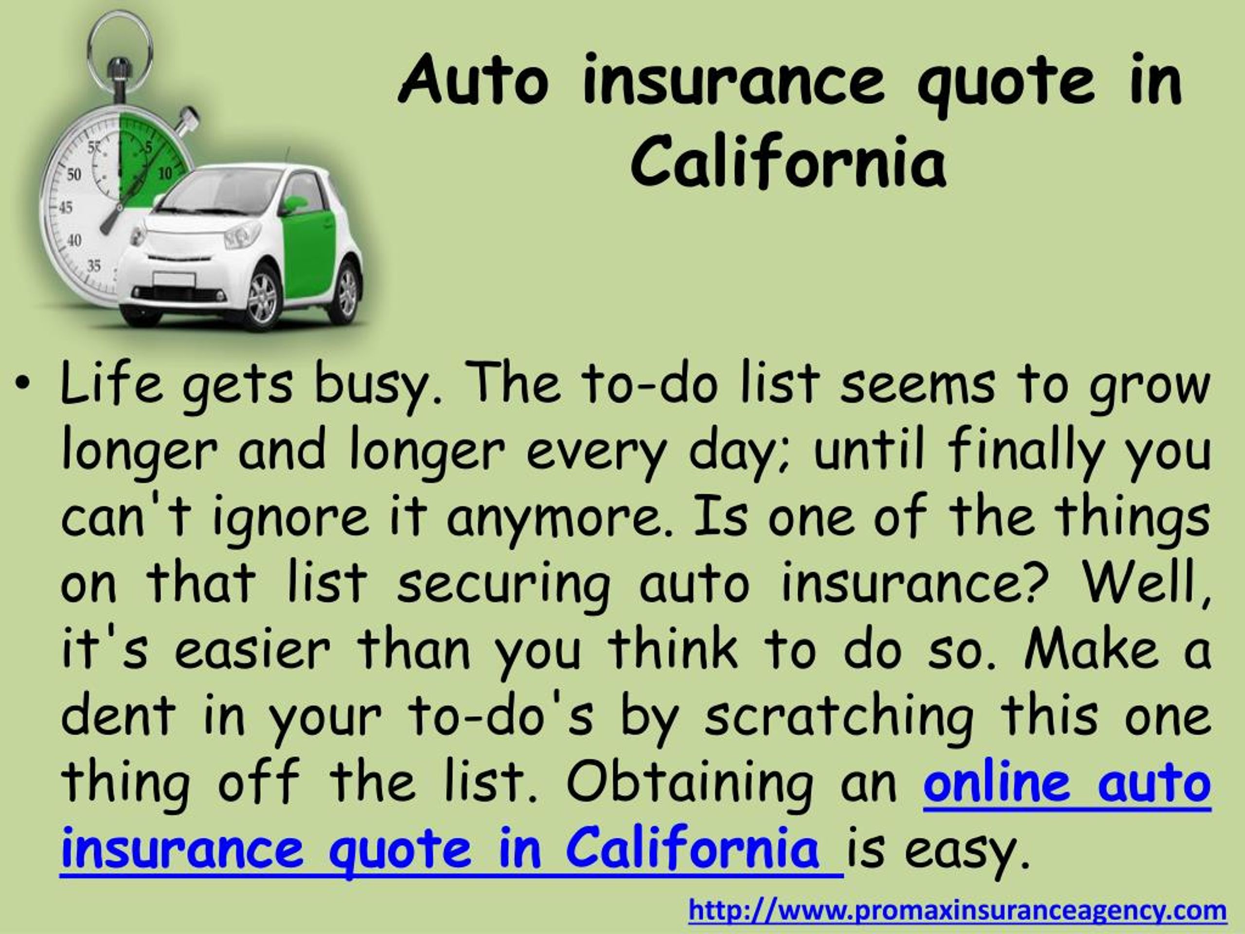 PPT - Online Auto insurance quotes California PowerPoint ...