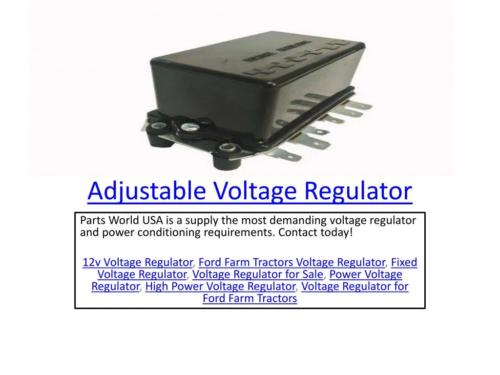adjustable voltage regulator n.