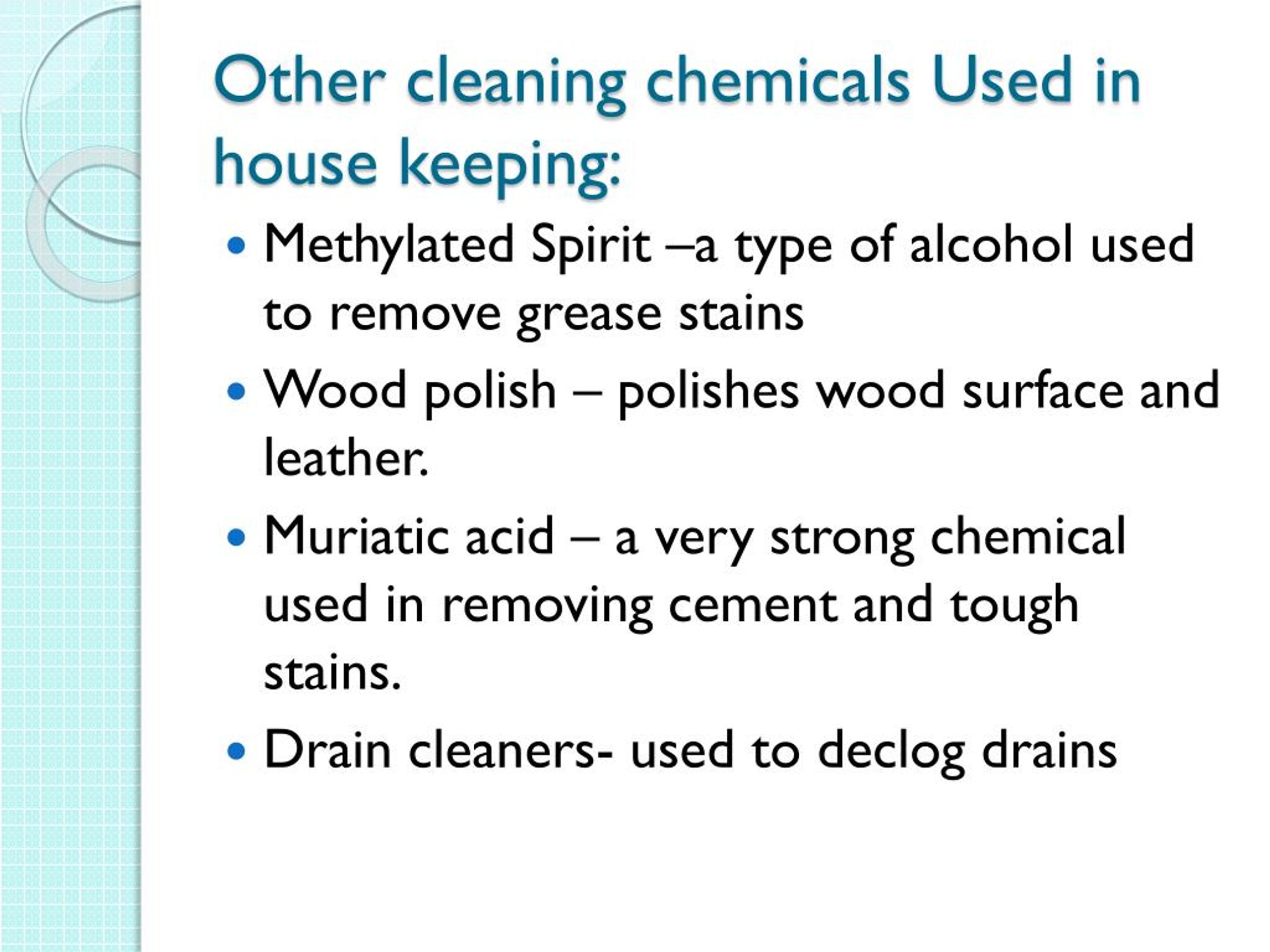 Cleaning Agents Used in Hotel Housekeeping