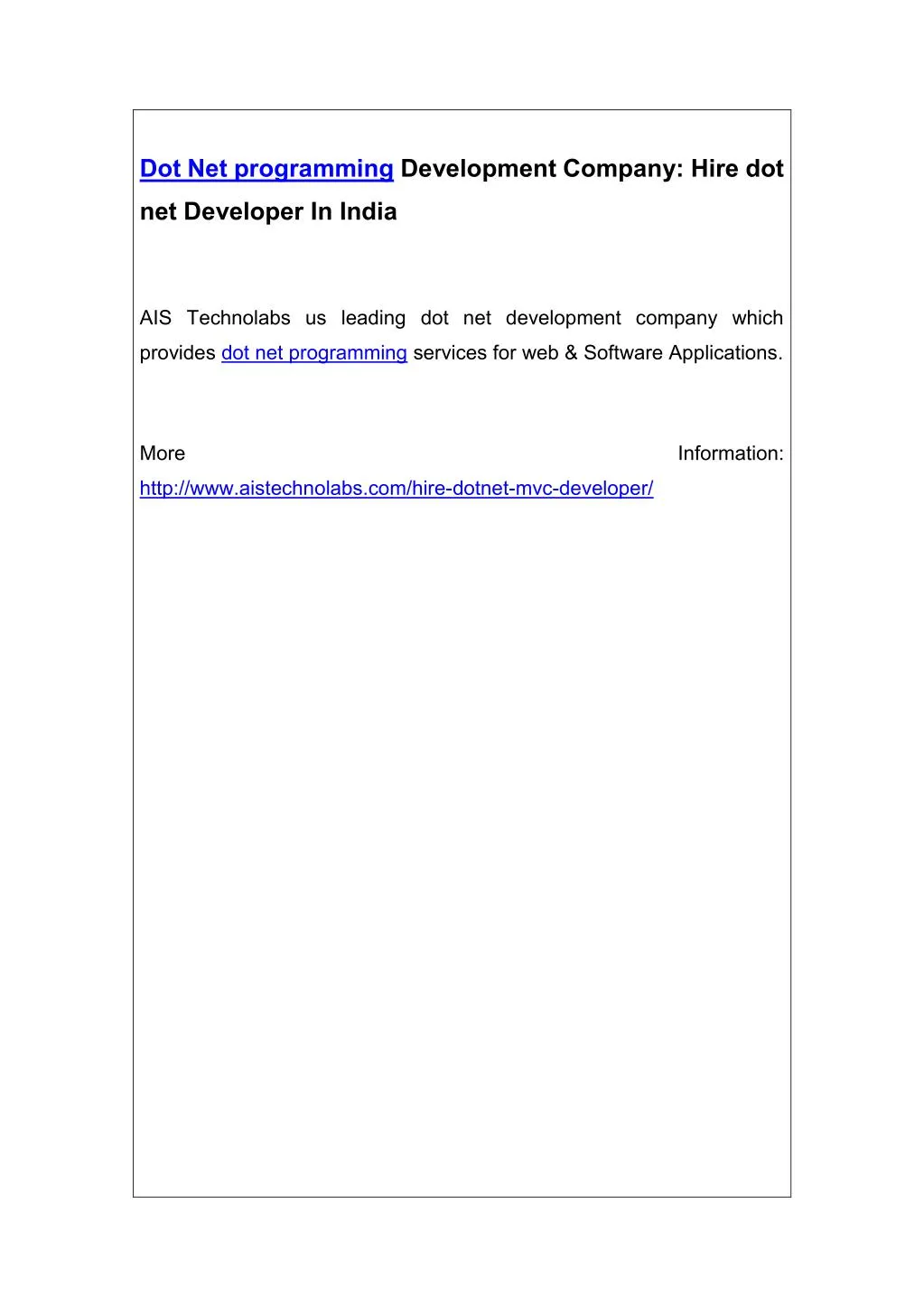 dot net programming development company hire dot n.