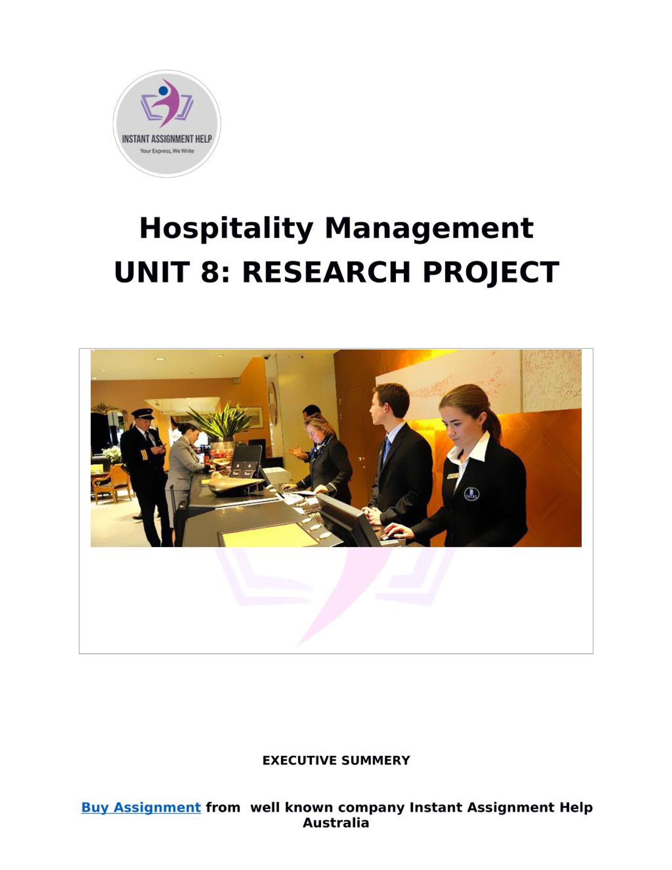 research title related in hospitality management