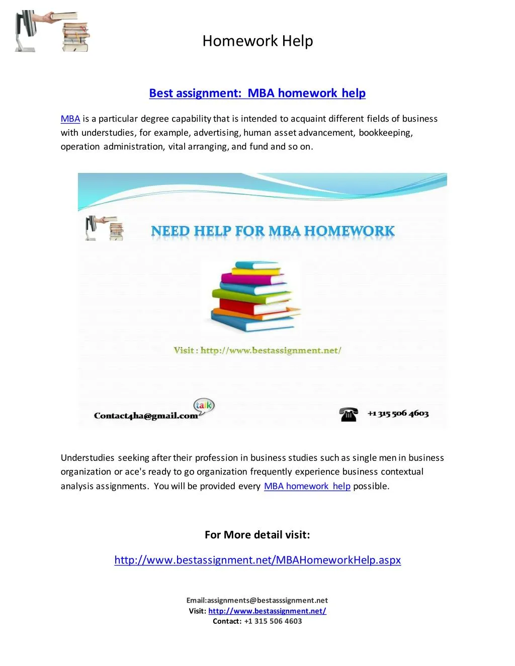 mba homework help