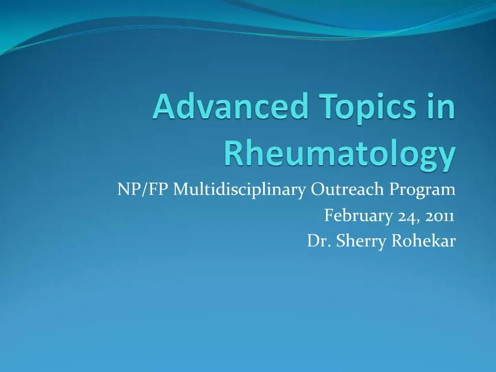 thesis topics in rheumatology