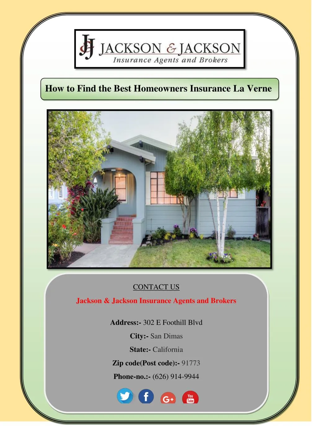 PPT Take The Best Homeowners Insurance La Verne