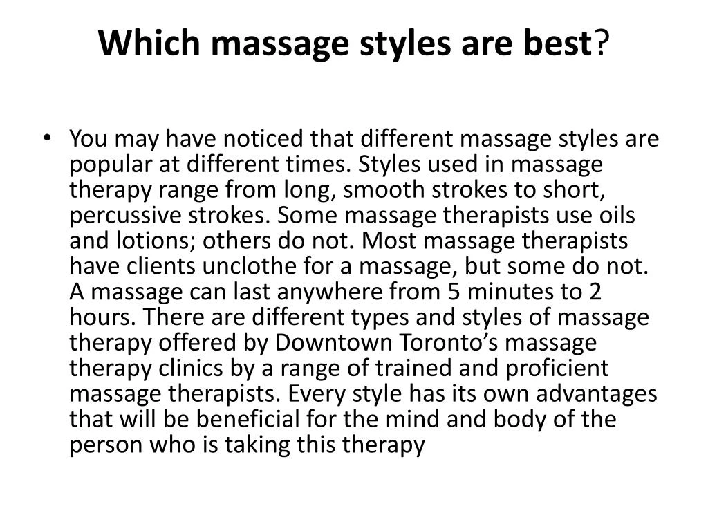 PPT Massage therapy can do much more than just relaxing Downtown
