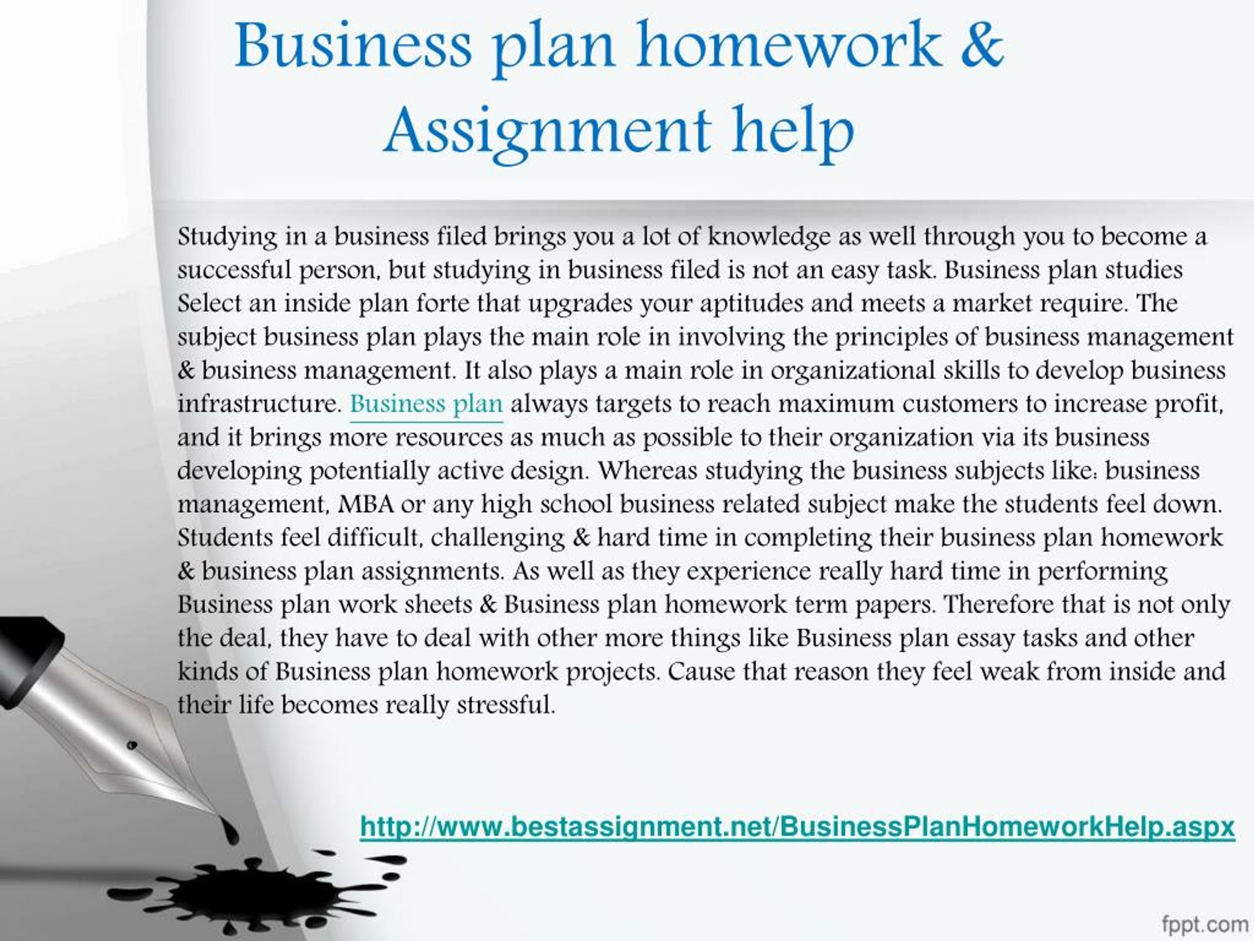 help on business plan