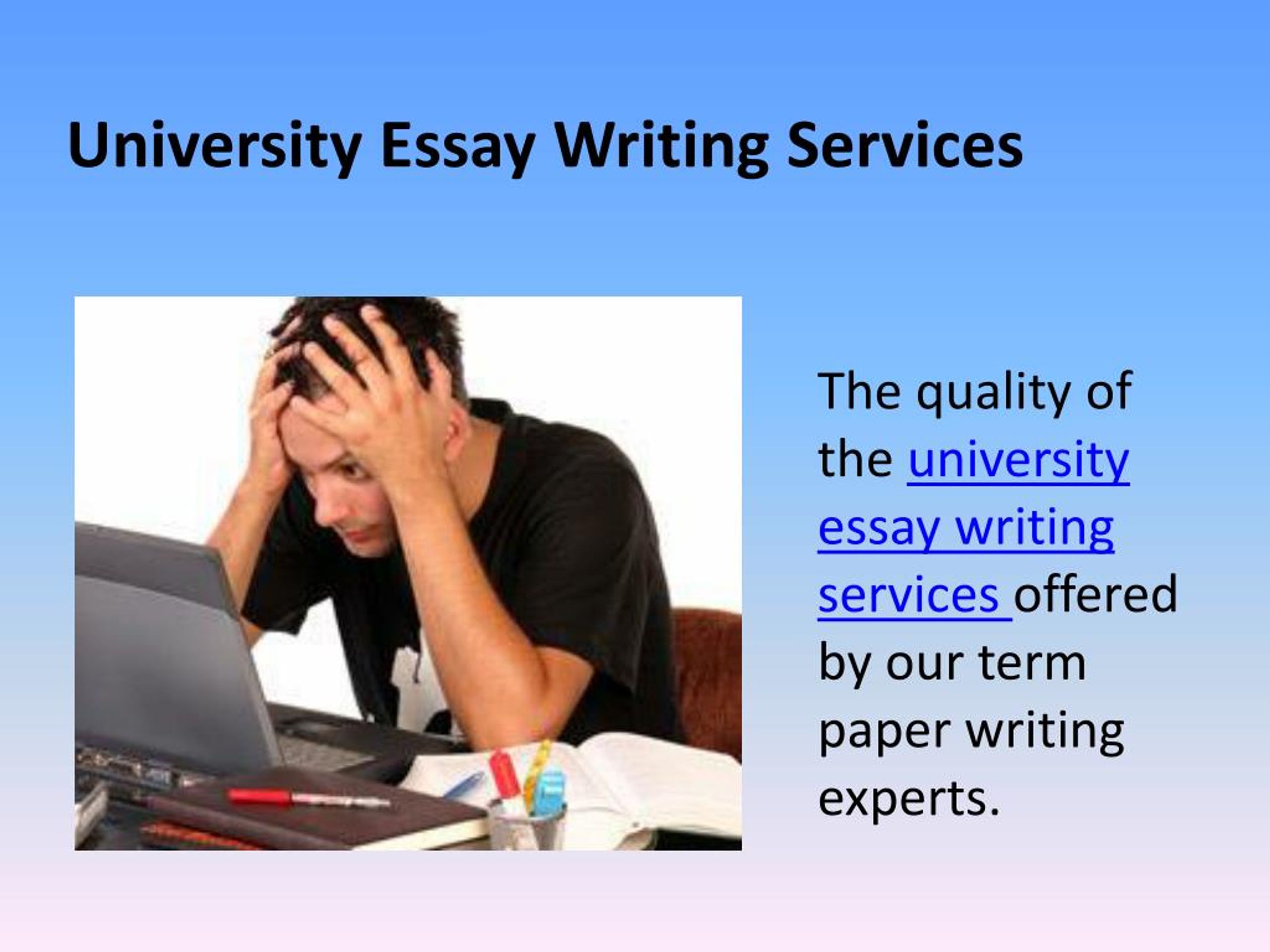 University essay writing services