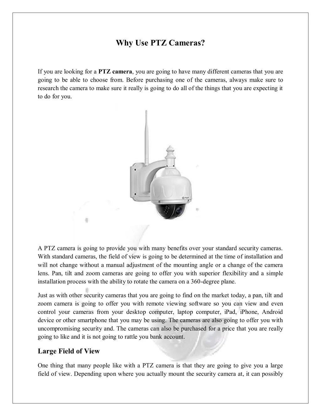 PPT Why Use PTZ Cameras? PowerPoint Presentation, free download ID7514716