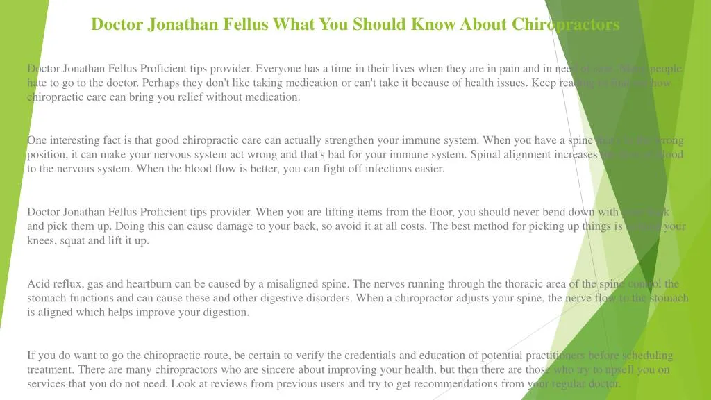 doctor jonathan fellus what you should know about chiropractors n.