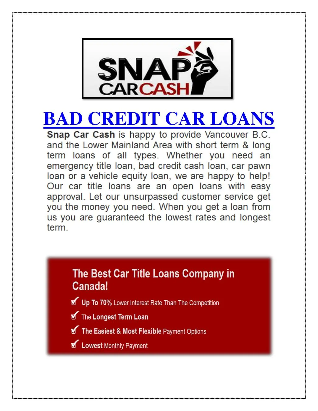 PPT - Bad Credit Car loans PowerPoint Presentation, free download - ID