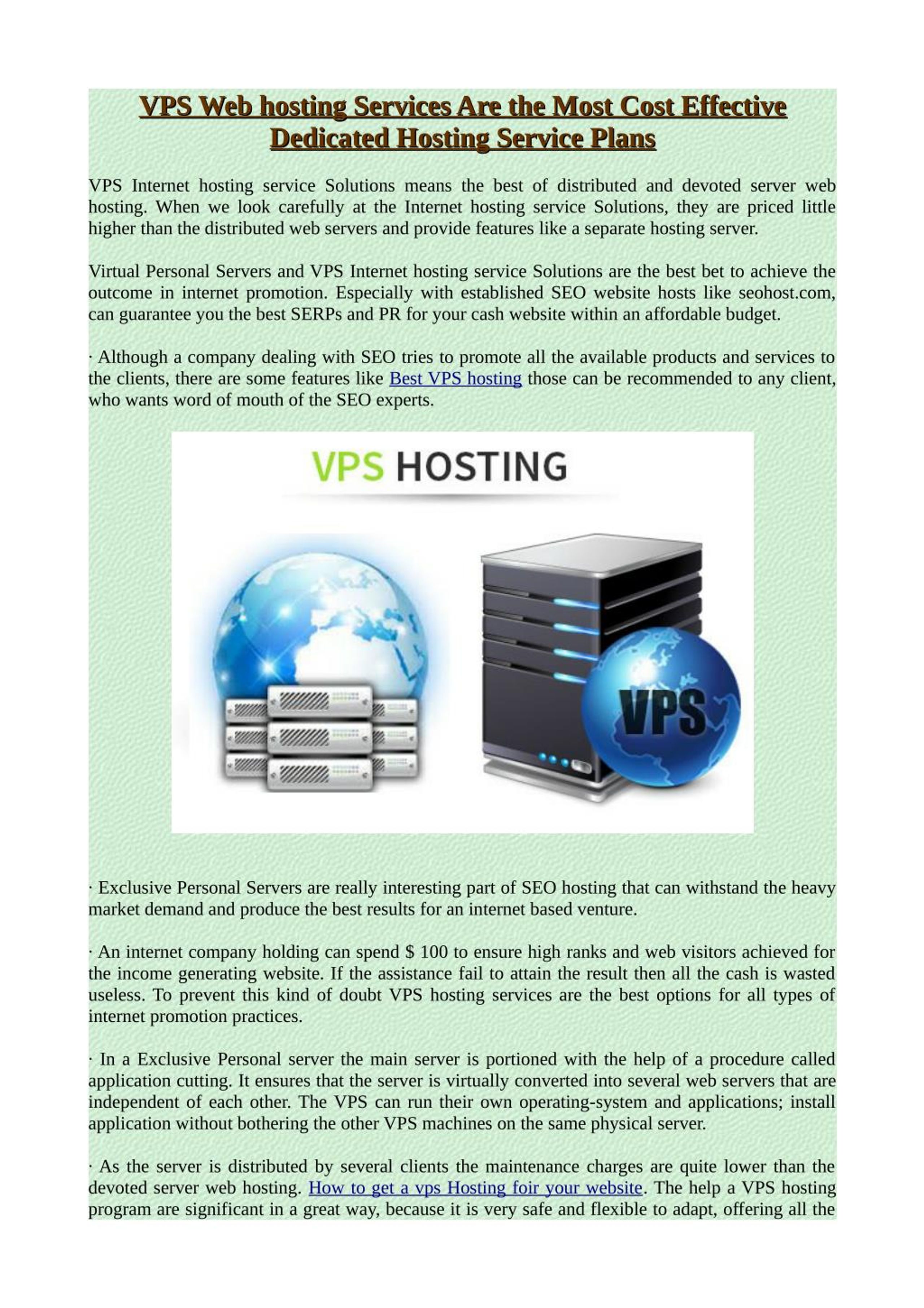 PPT - VPS Web hosting Services Are the Most Cost Effective Dedicated