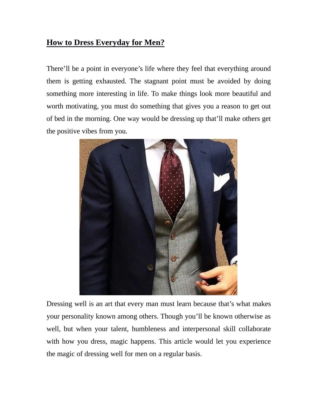 how to dress everyday for men n.