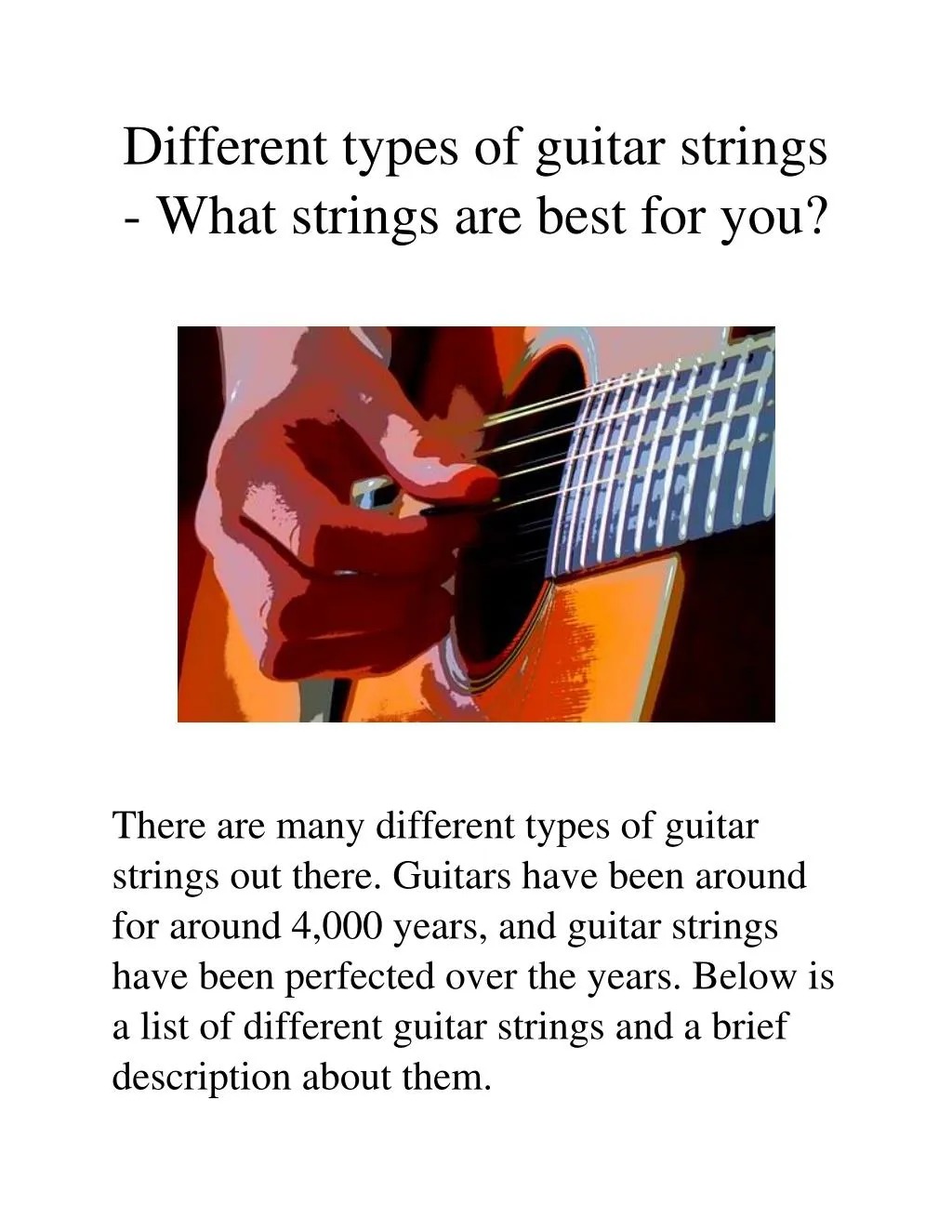PPT Different Types of Guitar Strings PowerPoint Presentation, free