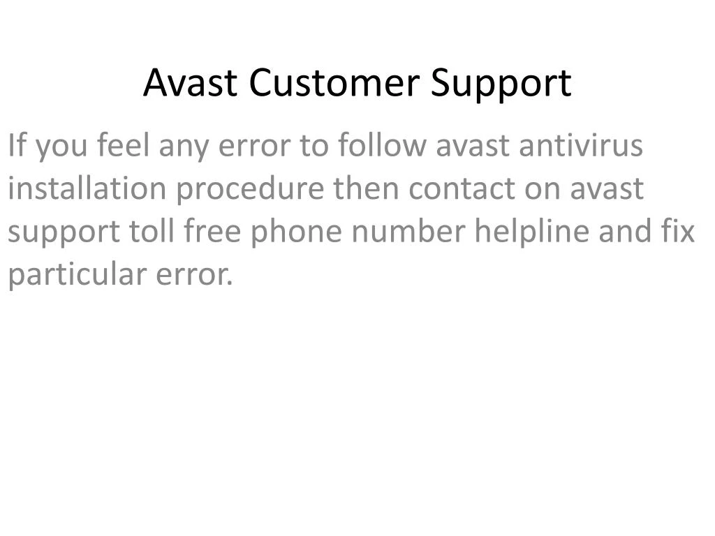 PPT - Download &amp; Install AVAST Antivirus Help of Customer ...