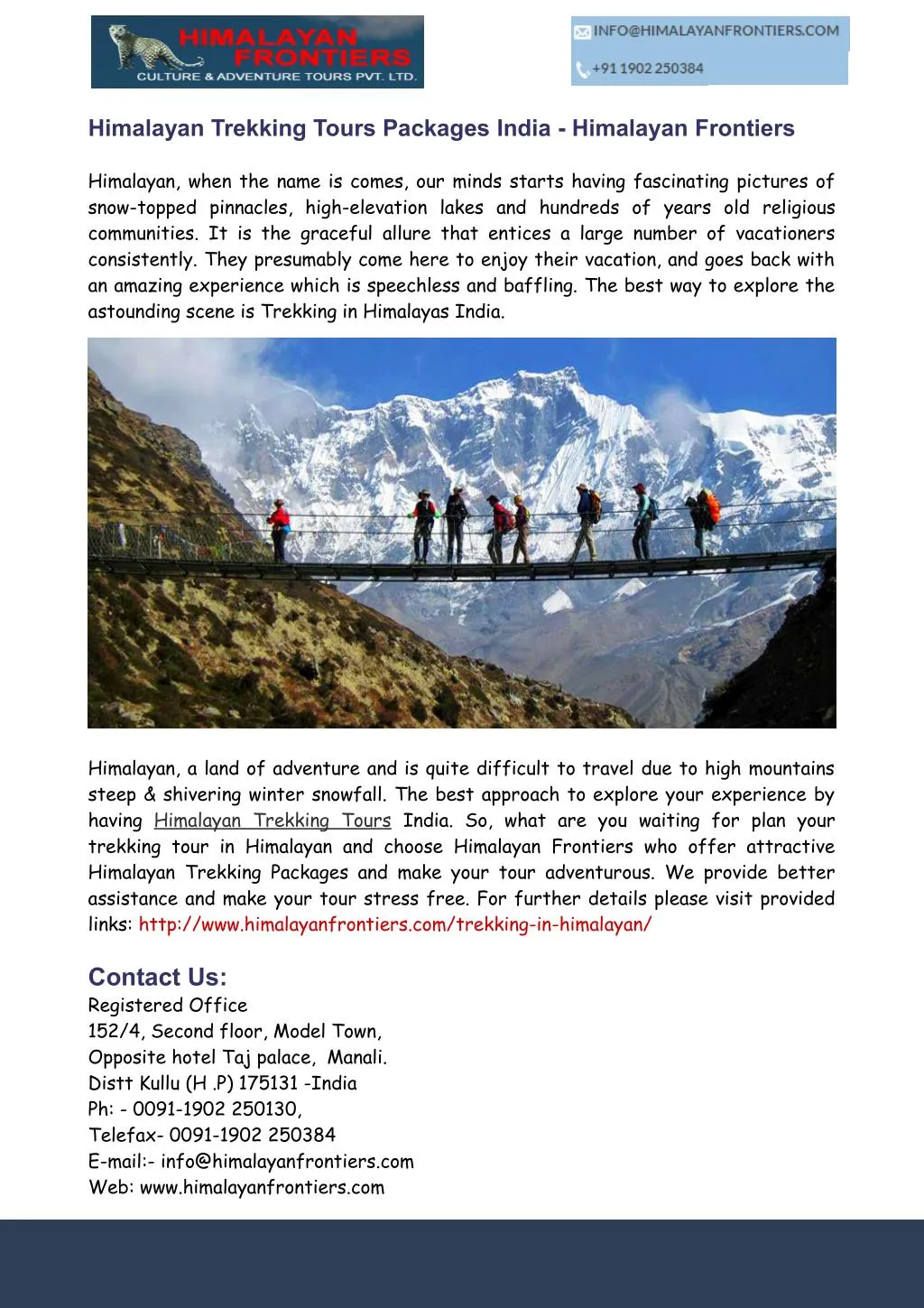 himalayan trekking tours packages india himalayan n.