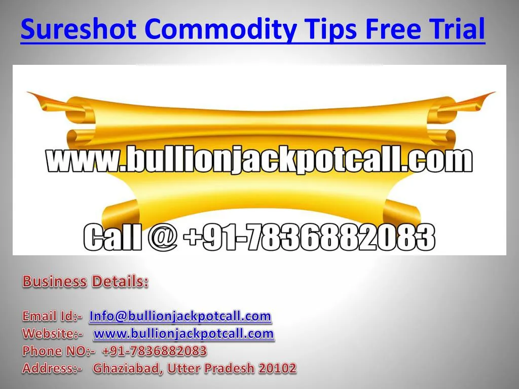 sureshot commodity tips free trial n.