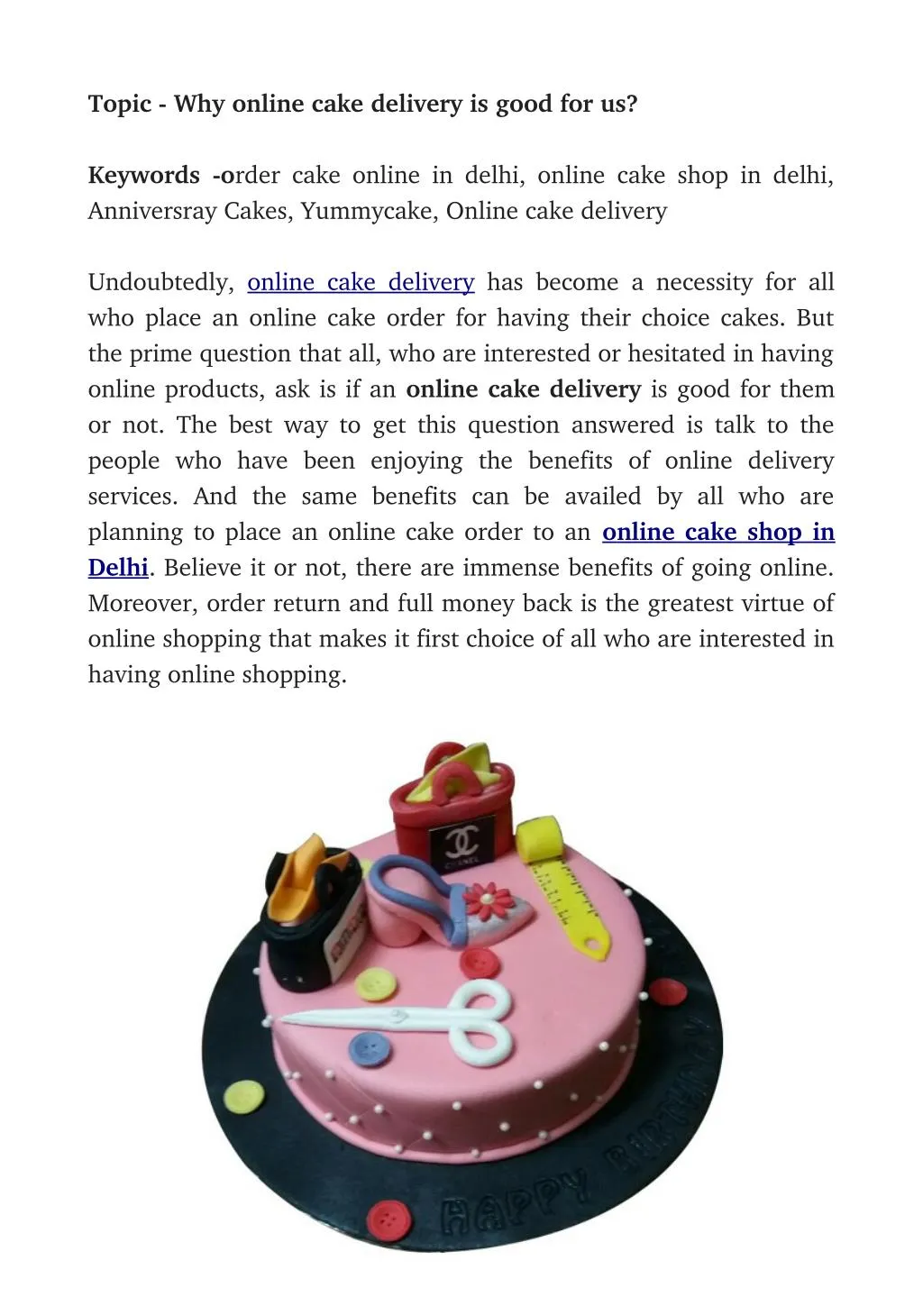 topic why online cake delivery is good for us n.
