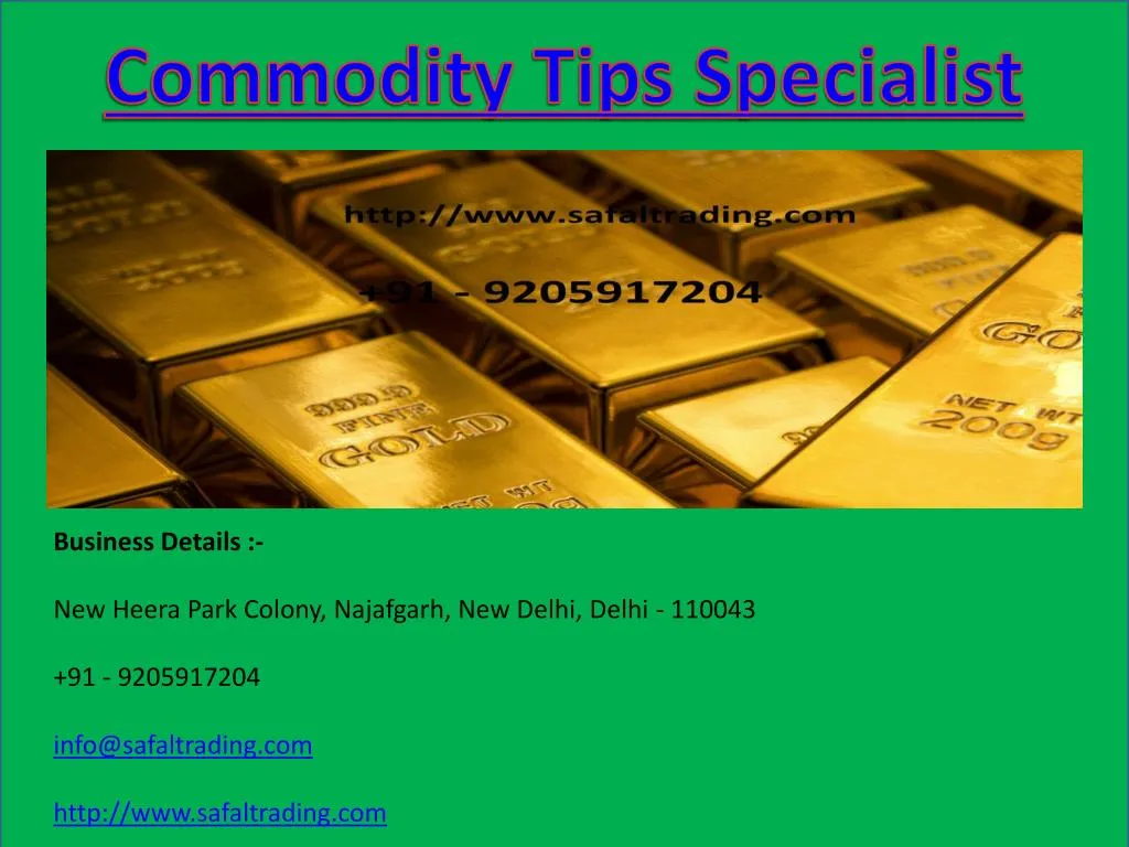 commodity tips specialist n.