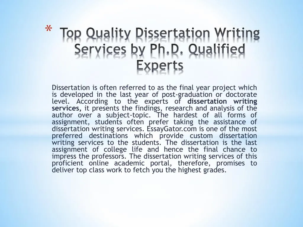 You need dissertation writing help?