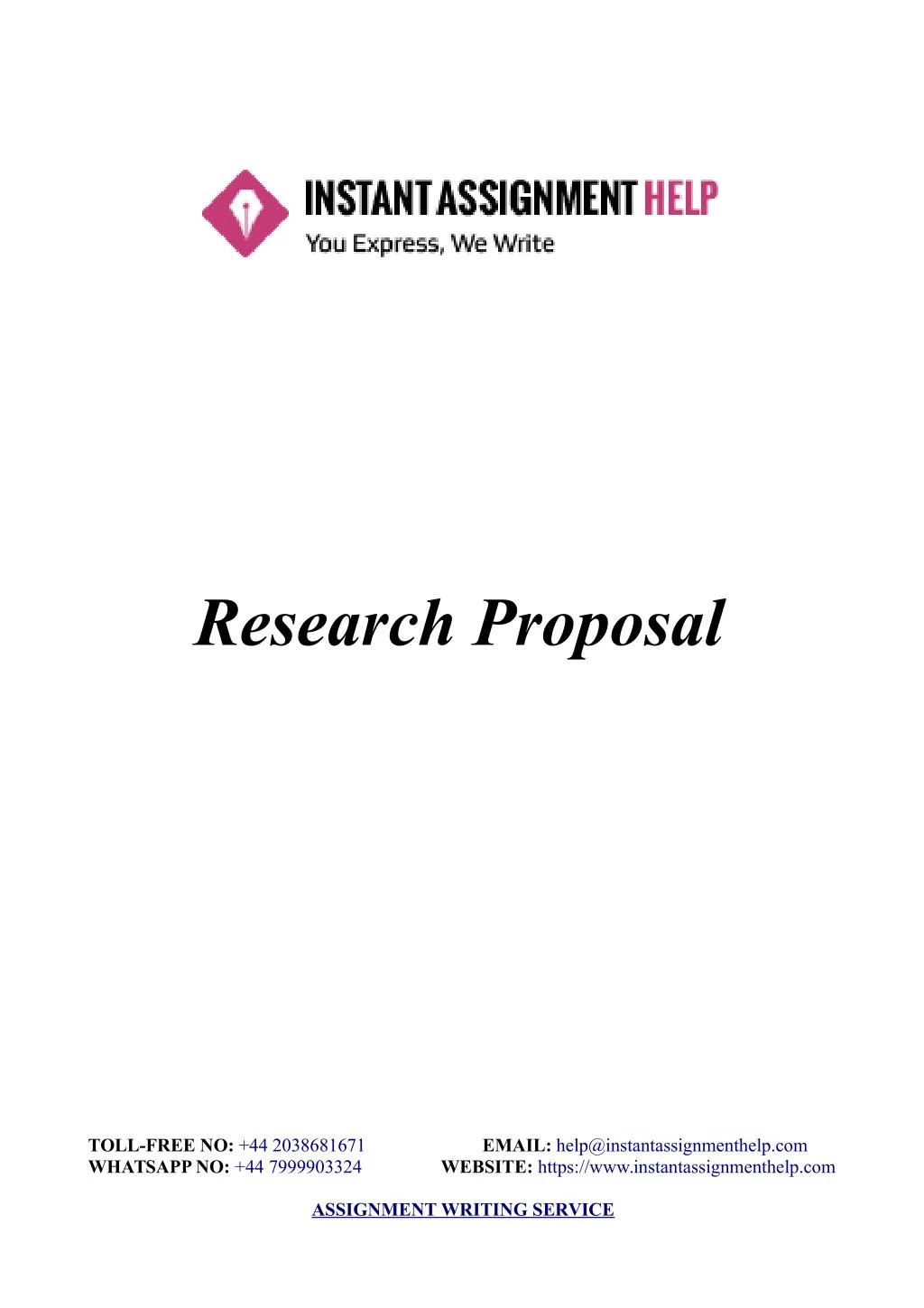 PPT - Research Proposal Sample - Instant Assignment Help PowerPoint