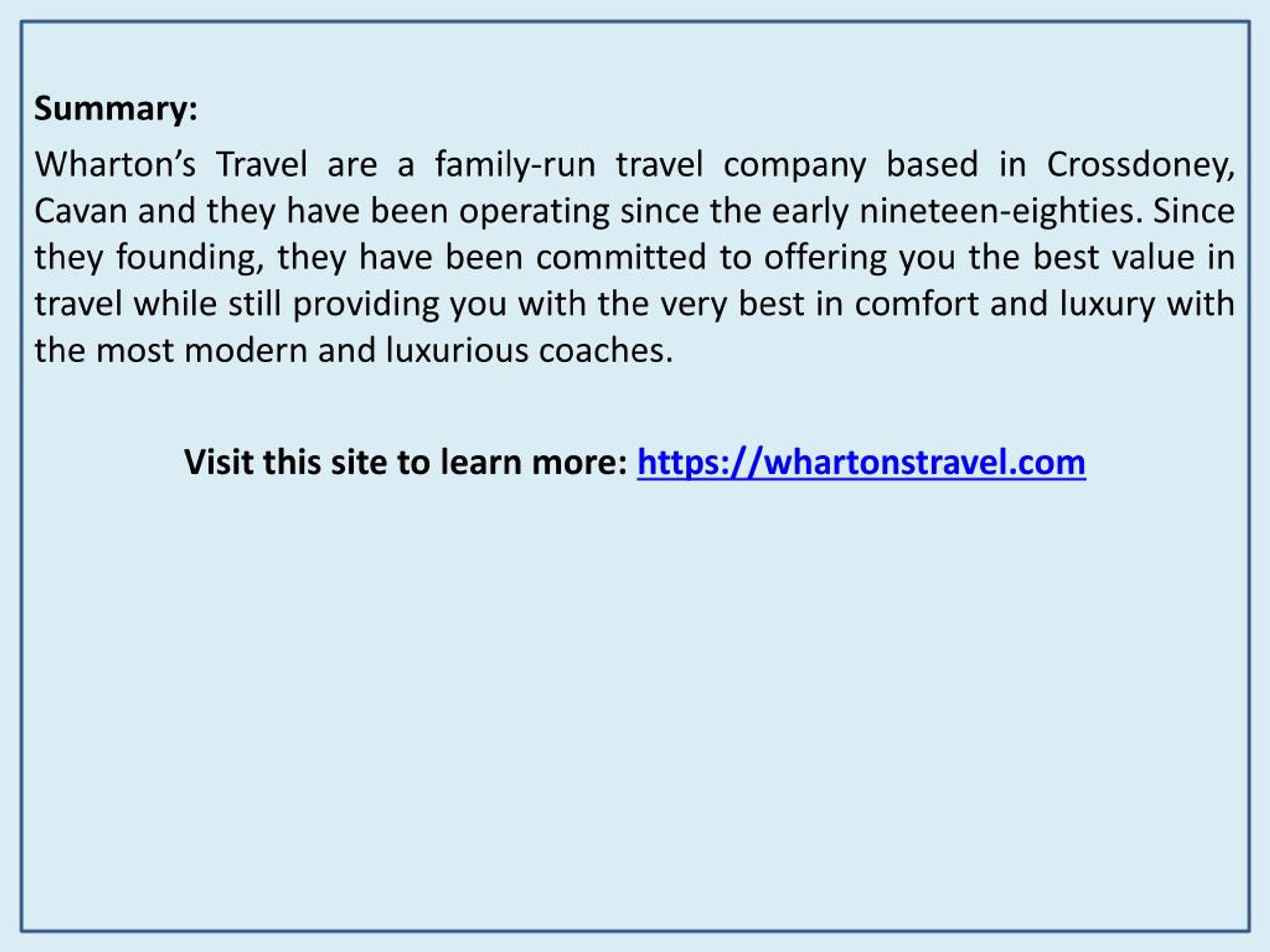 whartons travel