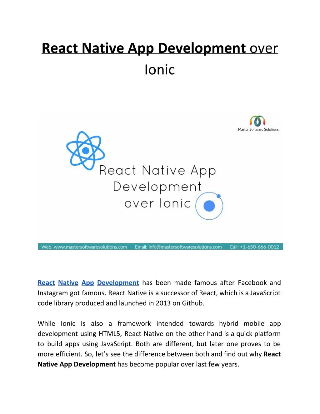 react native app development over ionic n.