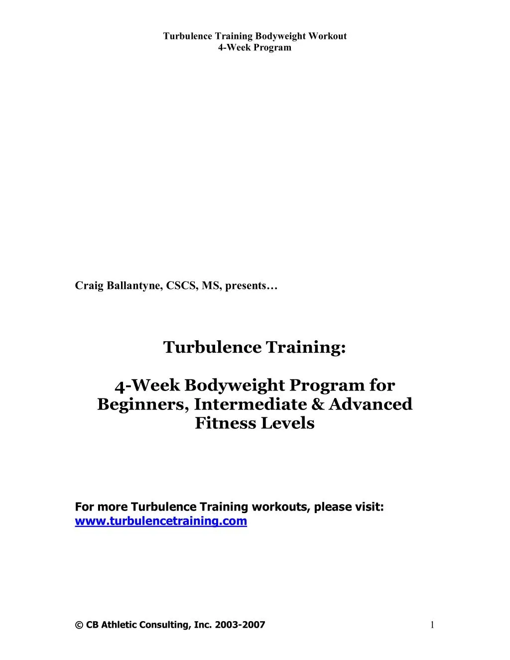 turbulence training bodyweight workout 4 week n.
