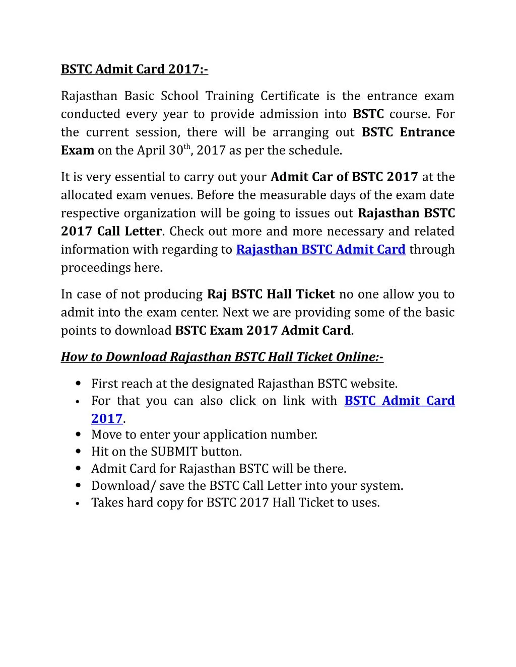 btc admit card download