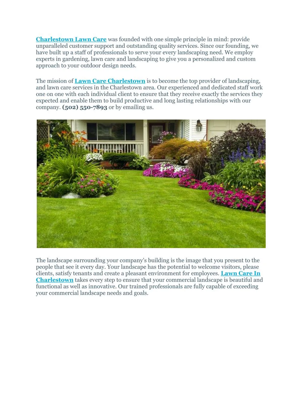 charlestown lawn care was founded with one simple n.