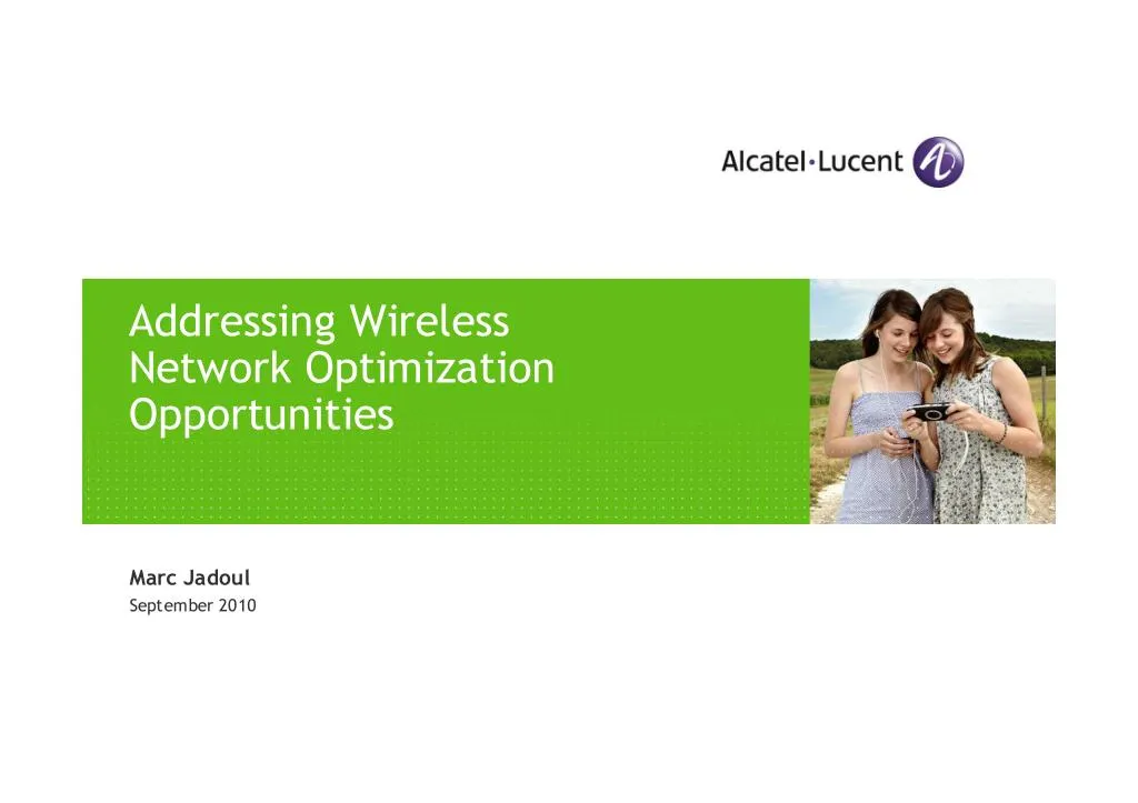 PPT - Wireless Network Optimization (2010) PowerPoint Presentation
