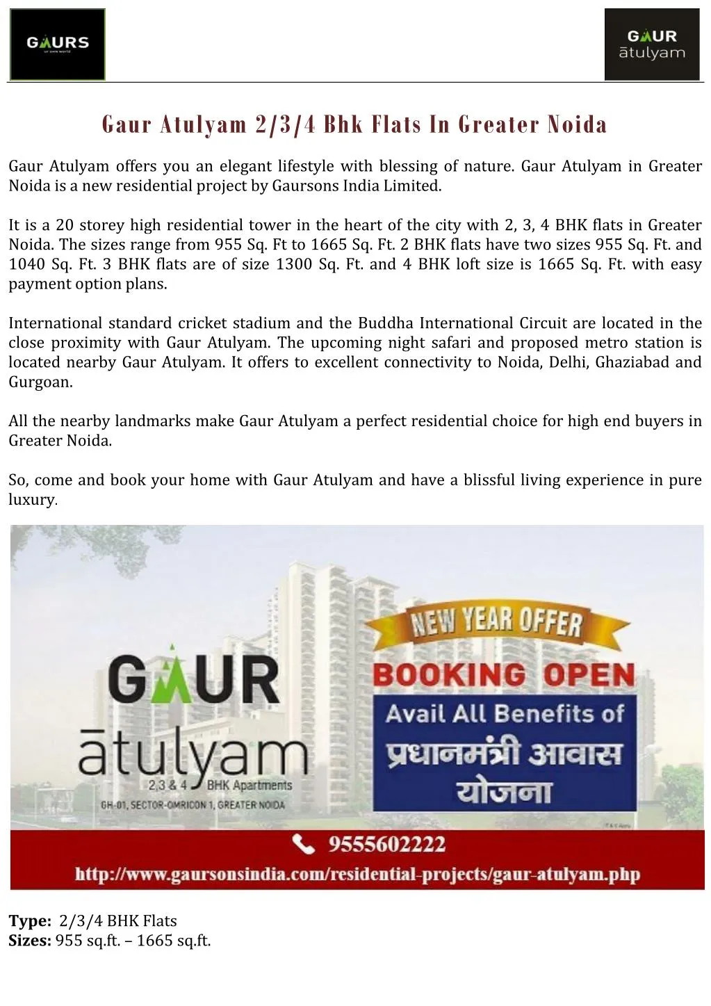 gaur atulyam 2 3 4 bhk flats in greater noida n.