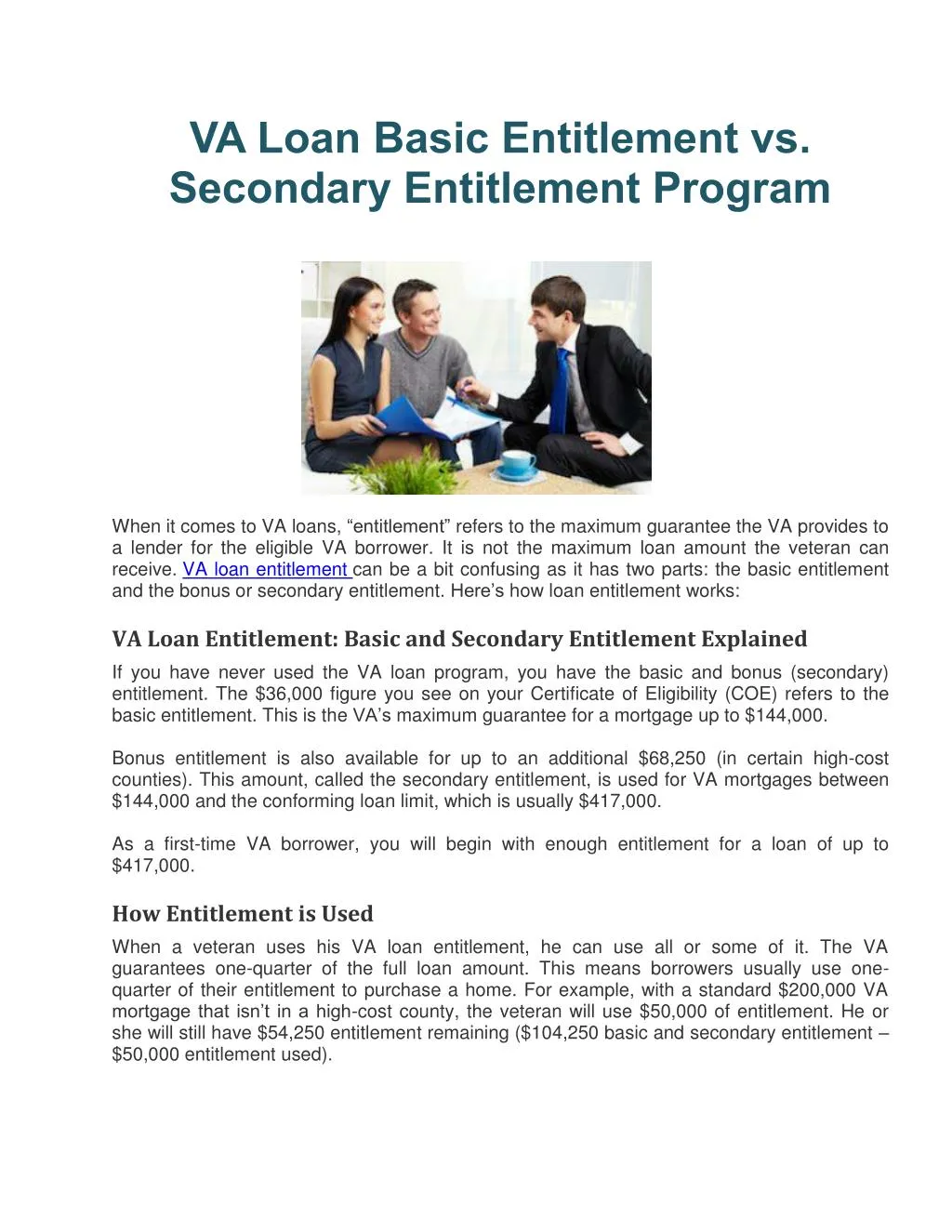 Va Loan Entitlement Calculator