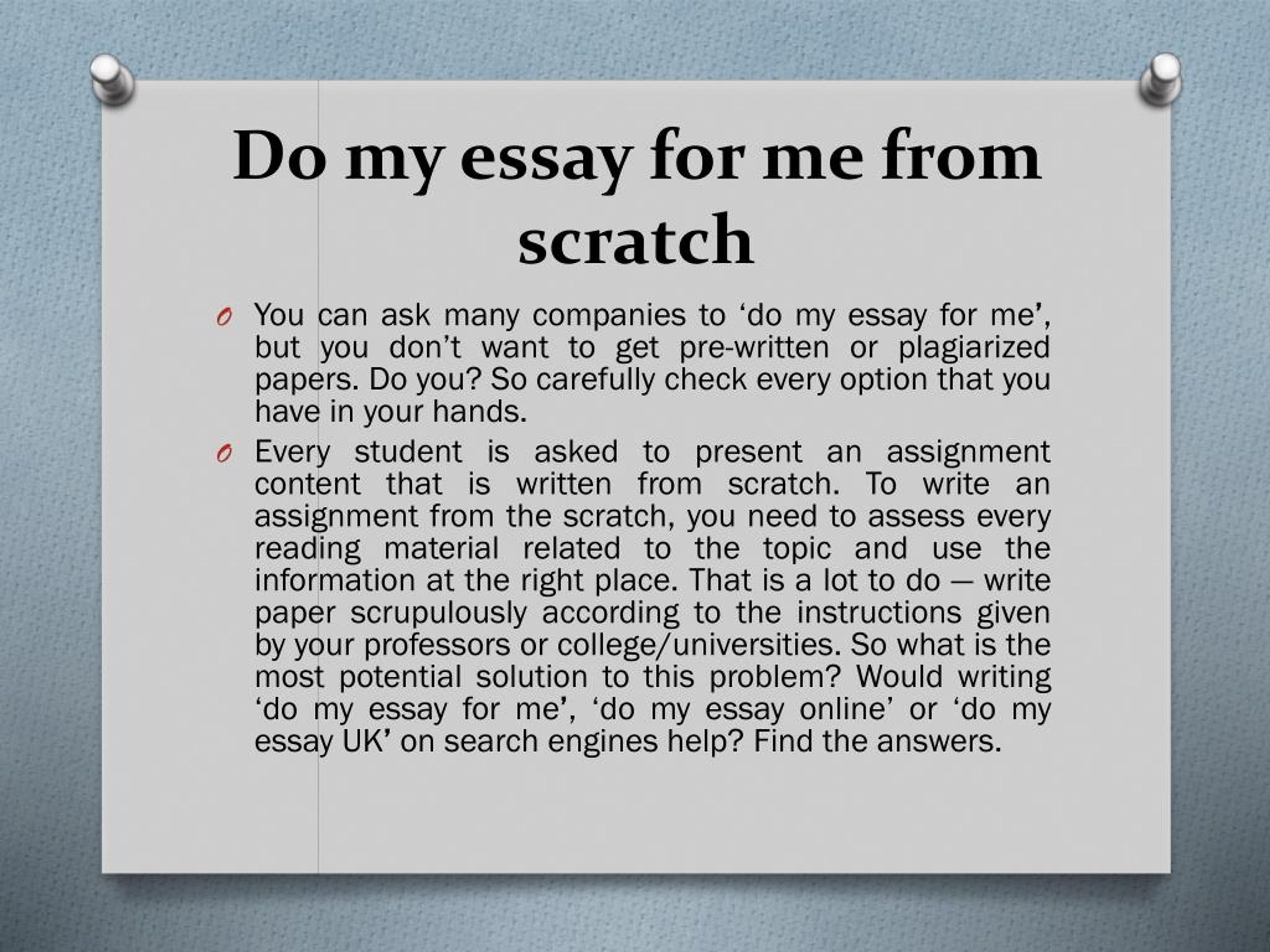 Do my paper for me