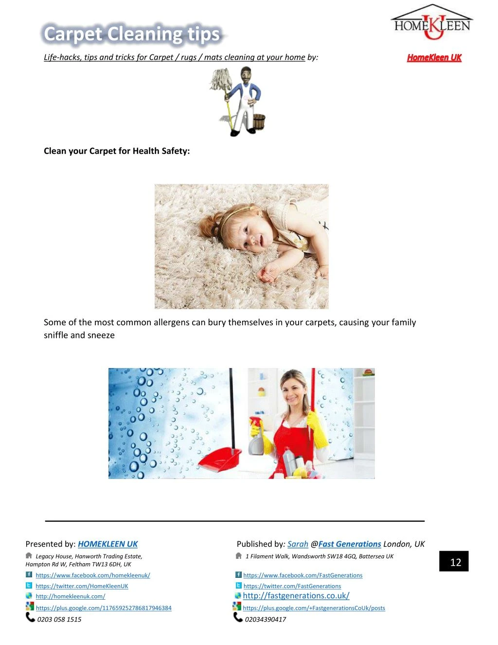 PPT Carpet cleaning Tips by Homekleen UK PowerPoint Presentation ID