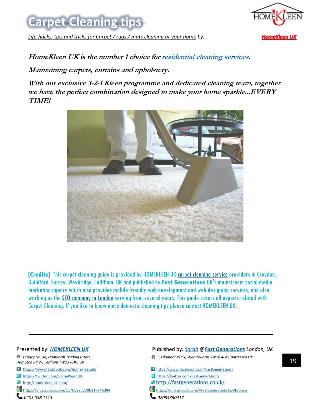PPT Carpet cleaning Tips by Homekleen UK PowerPoint Presentation ID