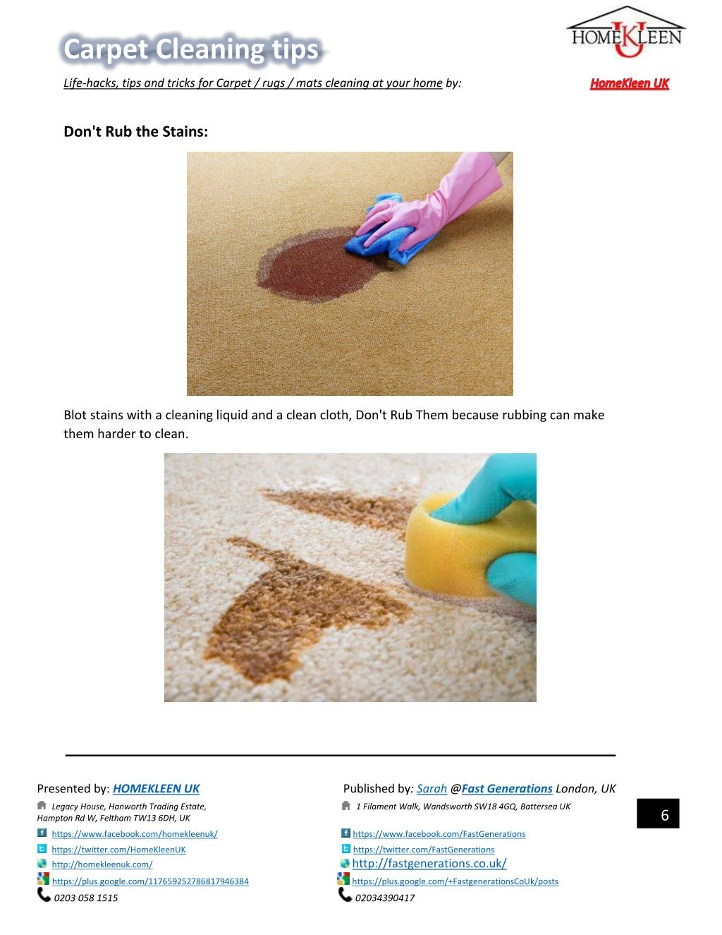 PPT Carpet cleaning Tips by Homekleen UK PowerPoint Presentation ID