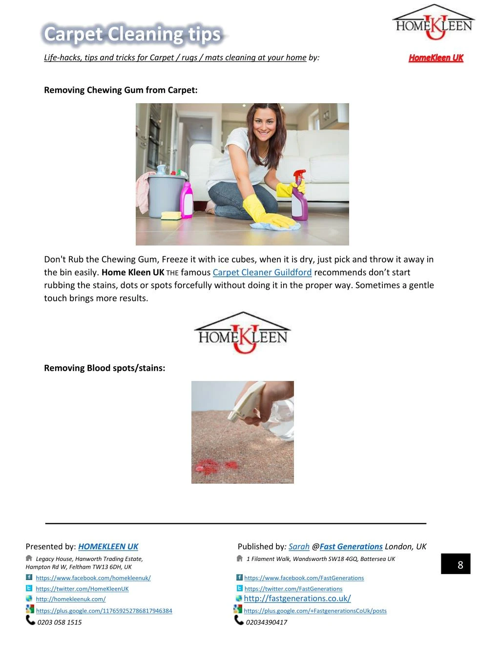 PPT Carpet cleaning Tips by Homekleen UK PowerPoint Presentation ID