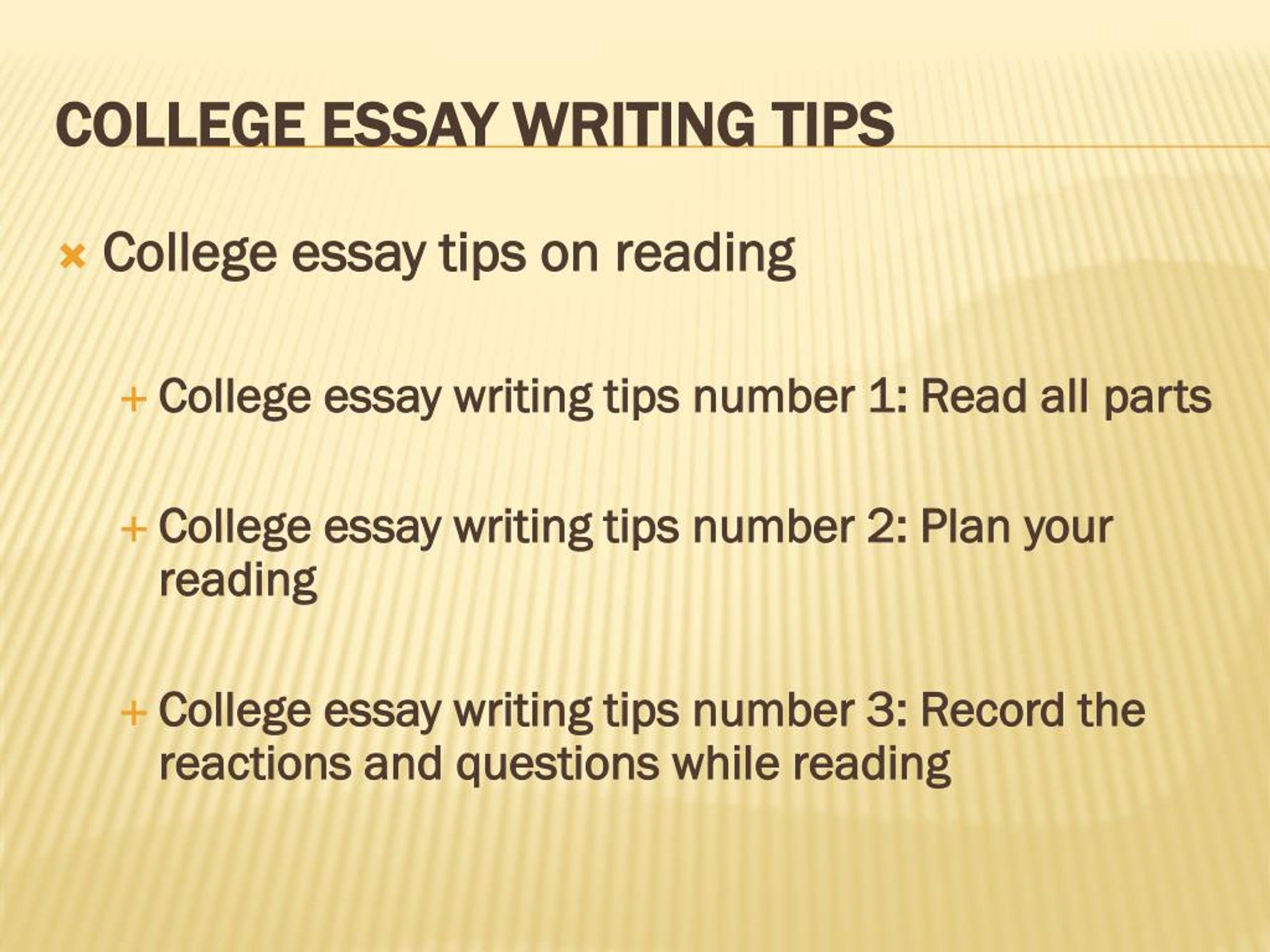 tips to writing college essays