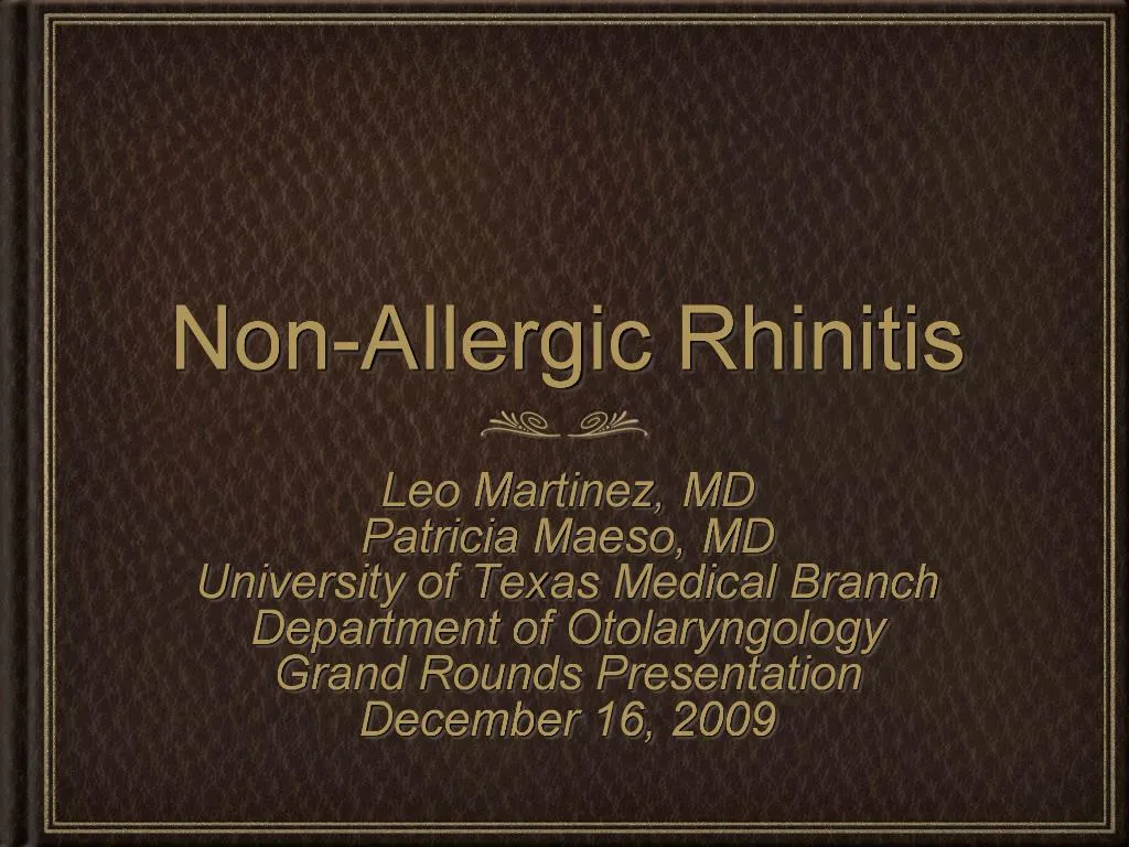 Ppt Non Allergic Rhinitis Powerpoint Presentation Free Download Id753107 2453