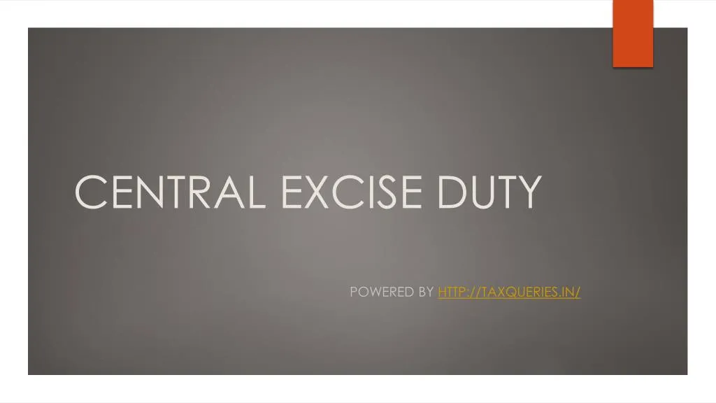 what is central excise duty in hindi