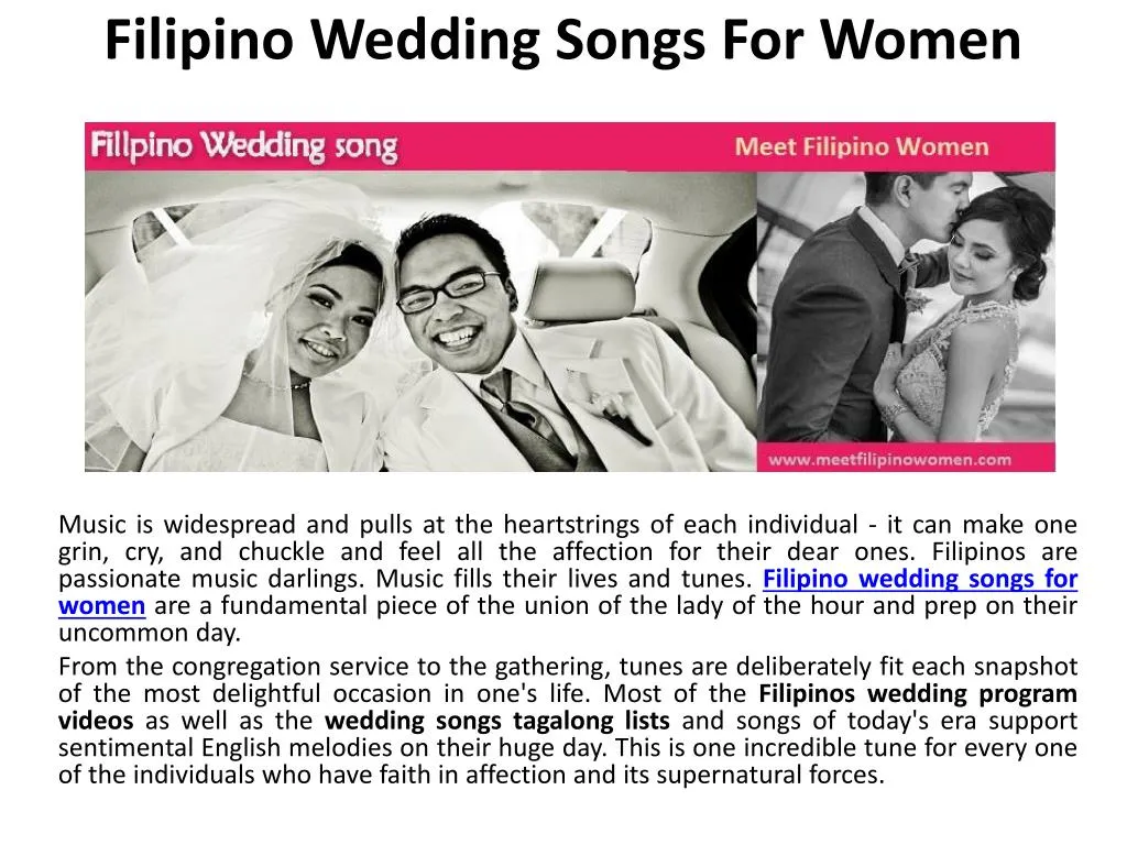 PPT Filipino wedding songs for women PowerPoint 