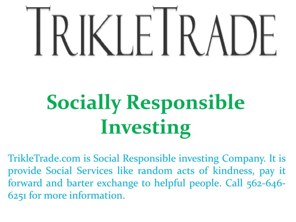 PPT - Socially Responsible Investing PowerPoint Presentation, Free ...