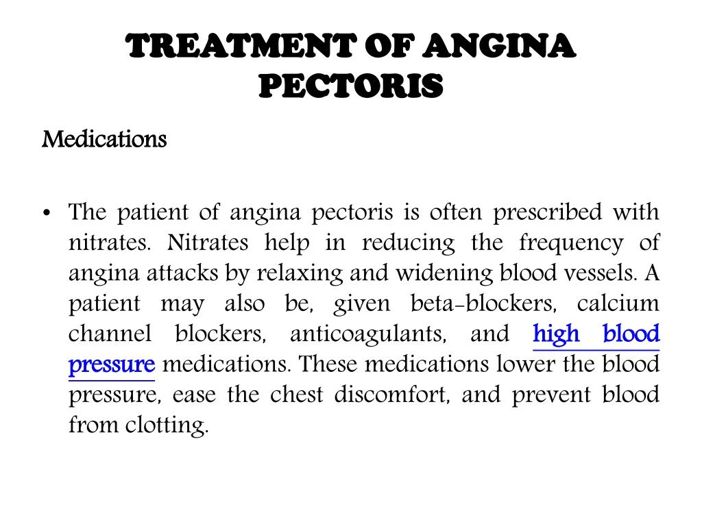 PPT - Angina pectoris : causes, symptoms, diagnosis and treatment ...